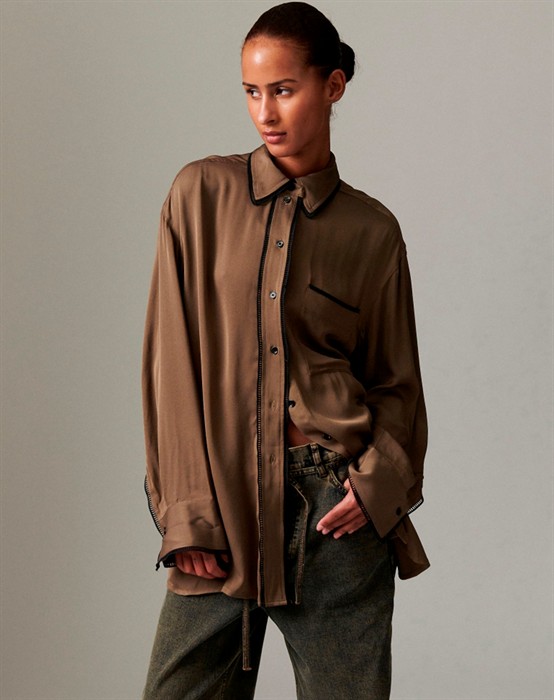 Olenna Matte Crepe Skjorte - Capers